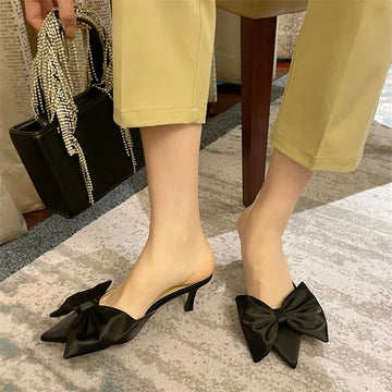 Satin Bow Heel