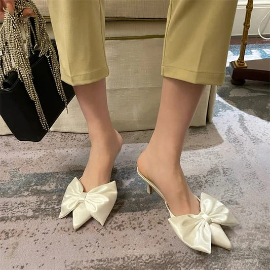 Satin Bow Heel