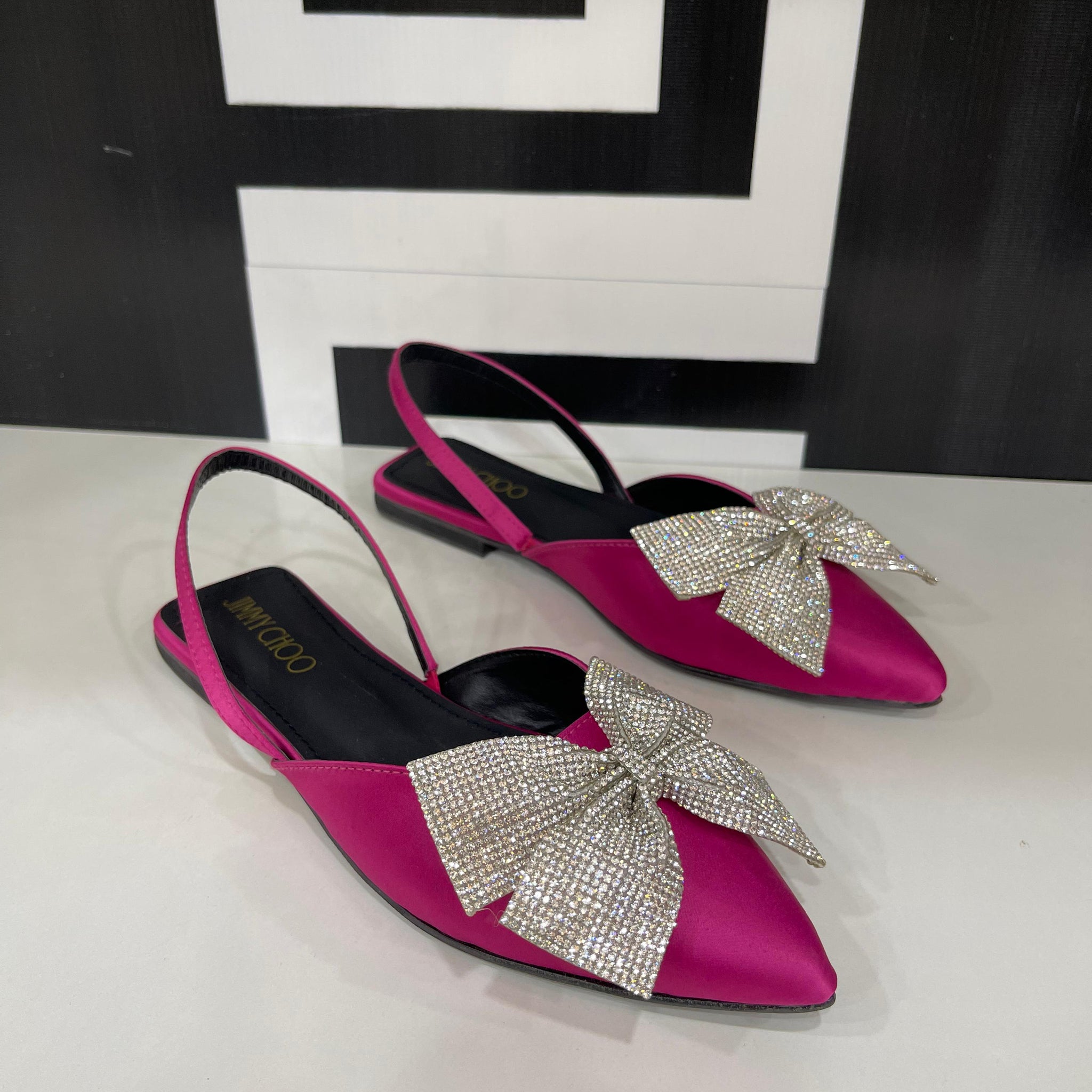 Mesh bow Slingback Pump Pink