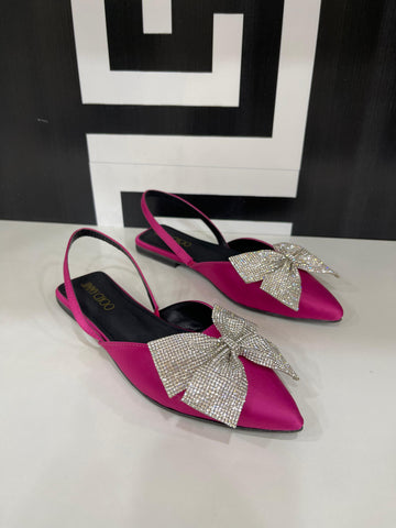 Mesh bow Slingback Pump Pink