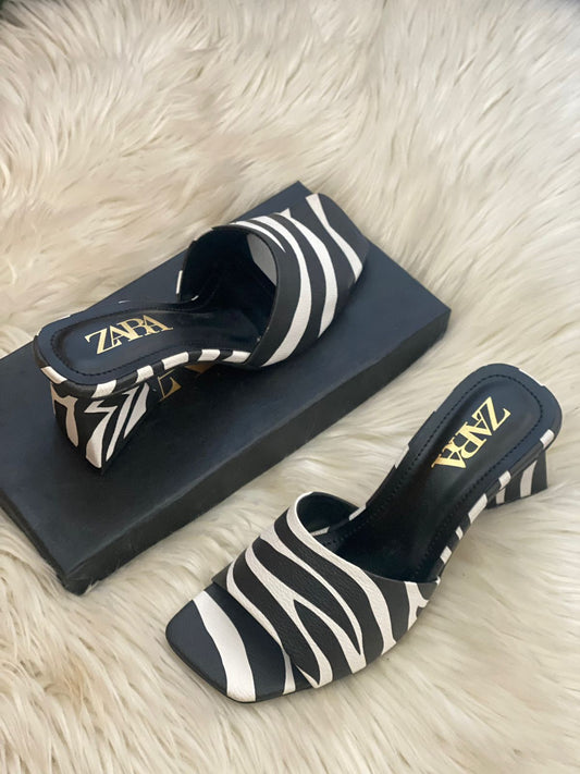 Zebra Triangle Heel